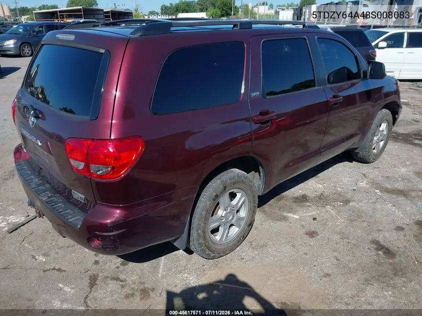 2008 Toyota Sequoia Sr5 5.7L V8 VIN: 5TDZY64A48S008083 Lot: 45617571