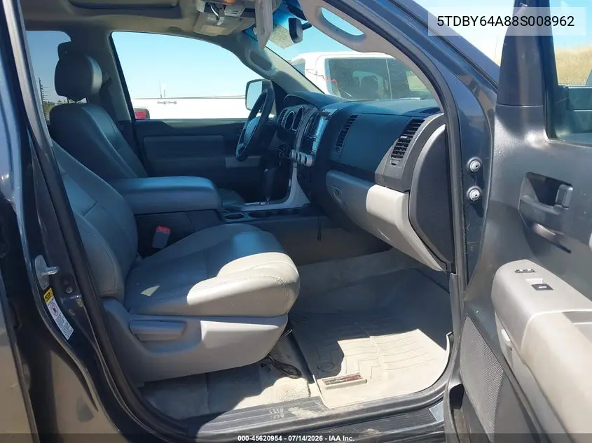 2008 Toyota Sequoia Sr5 5.7L V8 VIN: 5TDBY64A88S008962 Lot: 45620954