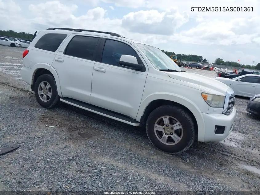 2010 Toyota Sequoia Sr5 4.6L V8 VIN: 5TDZM5G15AS001361 Lot: 45602635