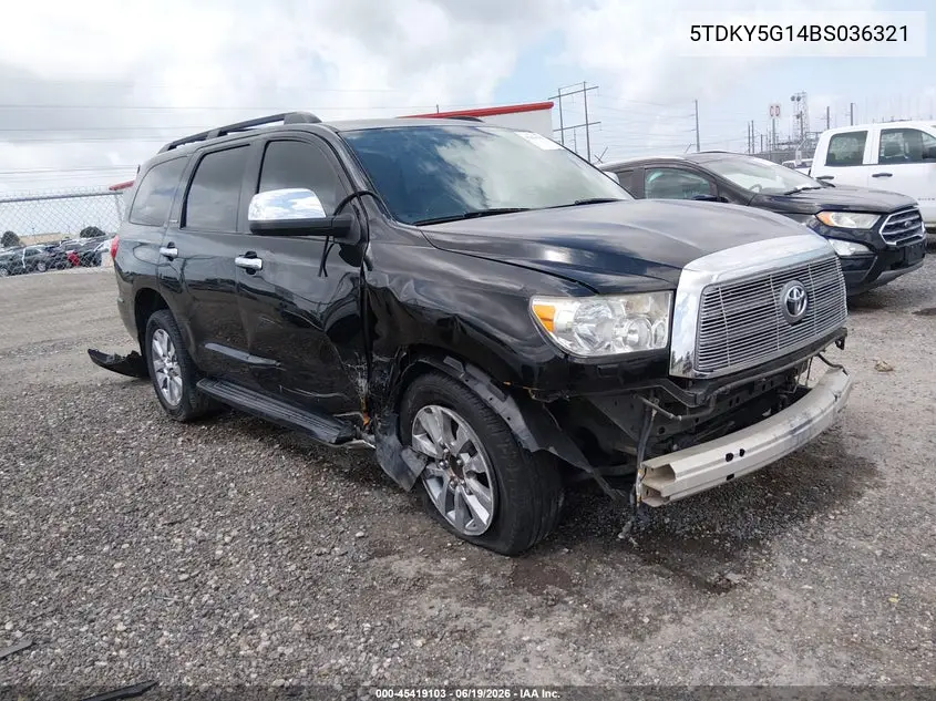 2011 Toyota Sequoia Limited 5.7L V8 VIN: 5TDKY5G14BS036321 Lot: 45419103