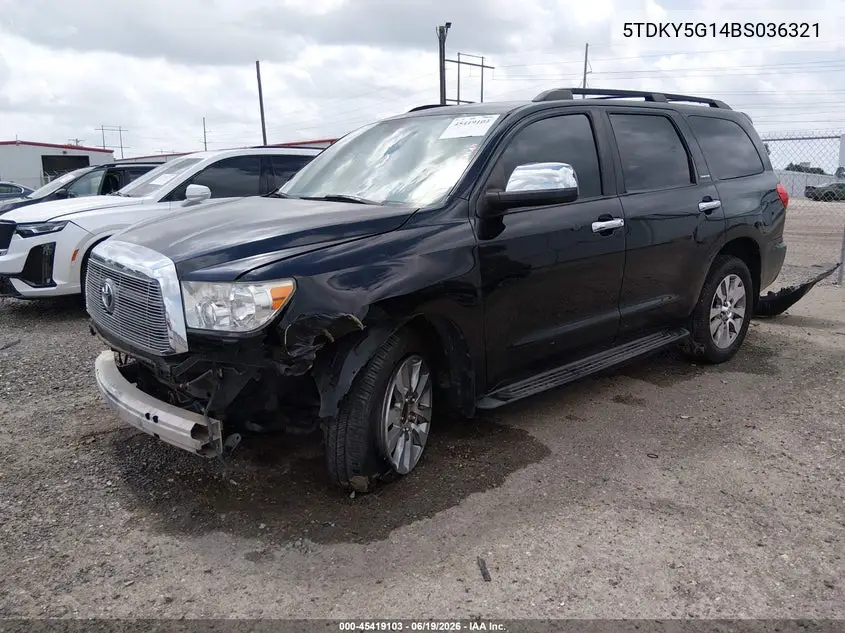 2011 Toyota Sequoia Limited 5.7L V8 VIN: 5TDKY5G14BS036321 Lot: 45419103