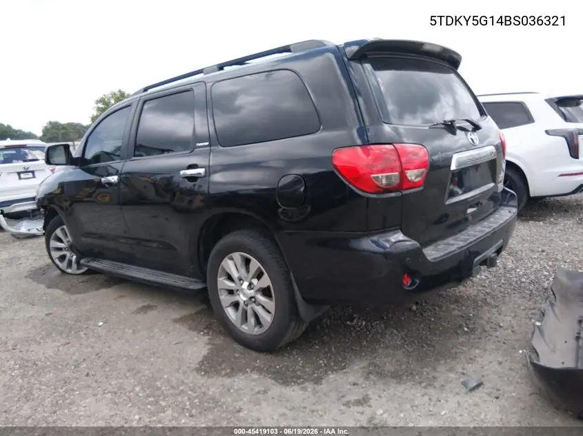 2011 Toyota Sequoia Limited 5.7L V8 VIN: 5TDKY5G14BS036321 Lot: 45419103