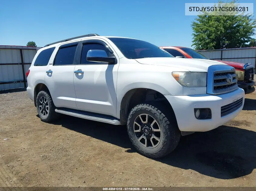2012 Toyota Sequoia Limited 5.7L V8 VIN: 5TDJY5G17CS066281 Lot: 45581318