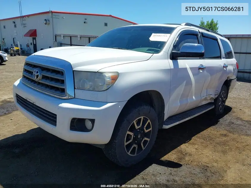 2012 Toyota Sequoia Limited 5.7L V8 VIN: 5TDJY5G17CS066281 Lot: 45581318