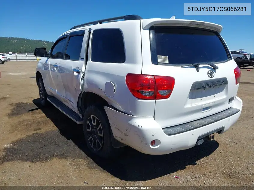 2012 Toyota Sequoia Limited 5.7L V8 VIN: 5TDJY5G17CS066281 Lot: 45581318