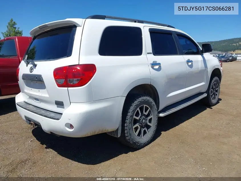 2012 Toyota Sequoia Limited 5.7L V8 VIN: 5TDJY5G17CS066281 Lot: 45581318