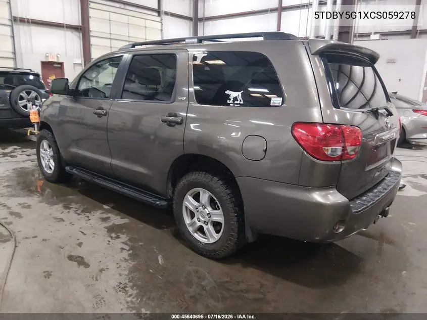 2012 Toyota Sequoia Sr5 5.7L V8 VIN: 5TDBY5G1XCS059278 Lot: 45640695