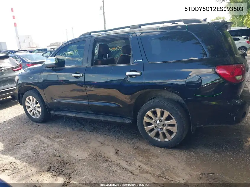 2014 Toyota Sequoia Platinum 5.7L V8 VIN: 5TDDY5G12ES093503 Lot: 45434599