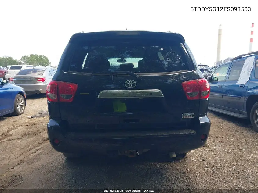 2014 Toyota Sequoia Platinum 5.7L V8 VIN: 5TDDY5G12ES093503 Lot: 45434599