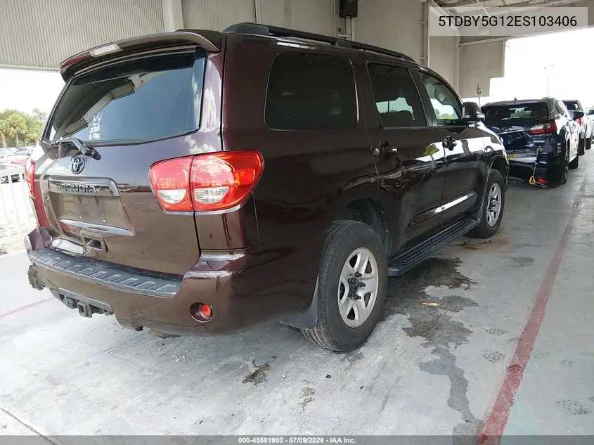 2014 Toyota Sequoia Sr5 5.7L V8 VIN: 5TDBY5G12ES103406 Lot: 45581950