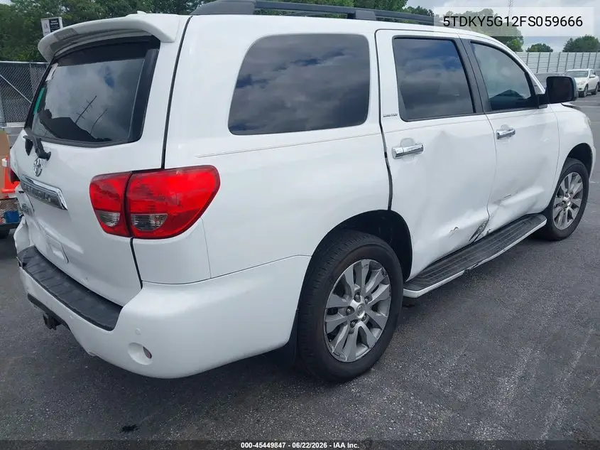 2015 Toyota Sequoia Limited 5.7L V8 VIN: 5TDKY5G12FS059666 Lot: 45449847