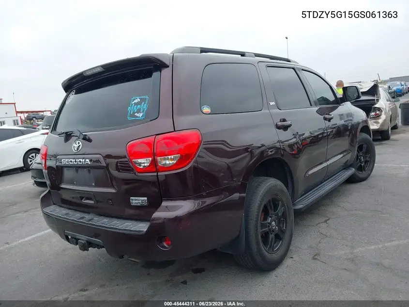 2016 Toyota Sequoia Sr5 5.7L V8 VIN: 5TDZY5G15GS061363 Lot: 45444311