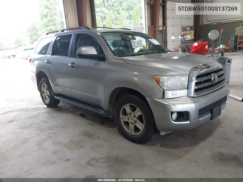 2016 Toyota Sequoia Sr5 5.7L V8 VIN: 5TDBW5G10GS137269 Lot: 45594364