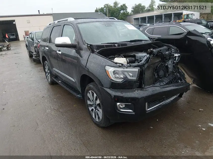 2019 Toyota Sequoia Limited VIN: 5TDJY5G12KS171521 Lot: 45444186