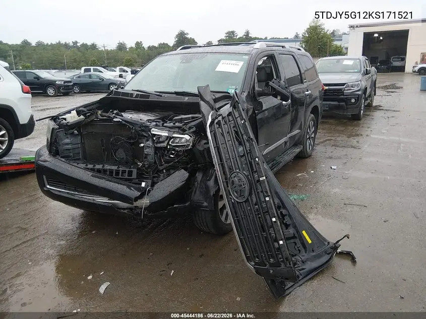 2019 Toyota Sequoia Limited VIN: 5TDJY5G12KS171521 Lot: 45444186