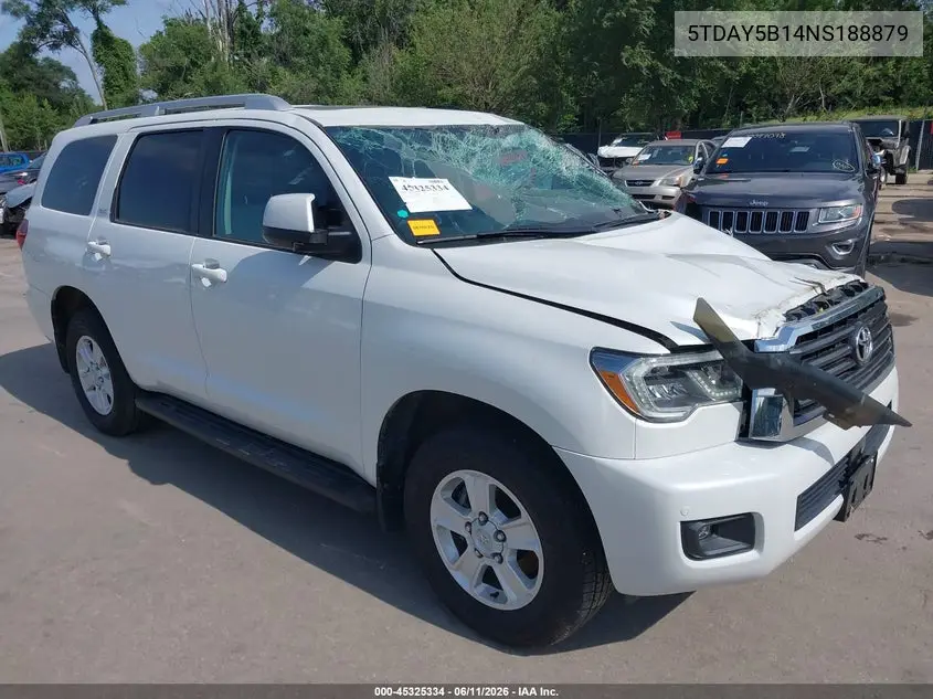 2022 Toyota Sequoia Sr5 VIN: 5TDAY5B14NS188879 Lot: 45325334