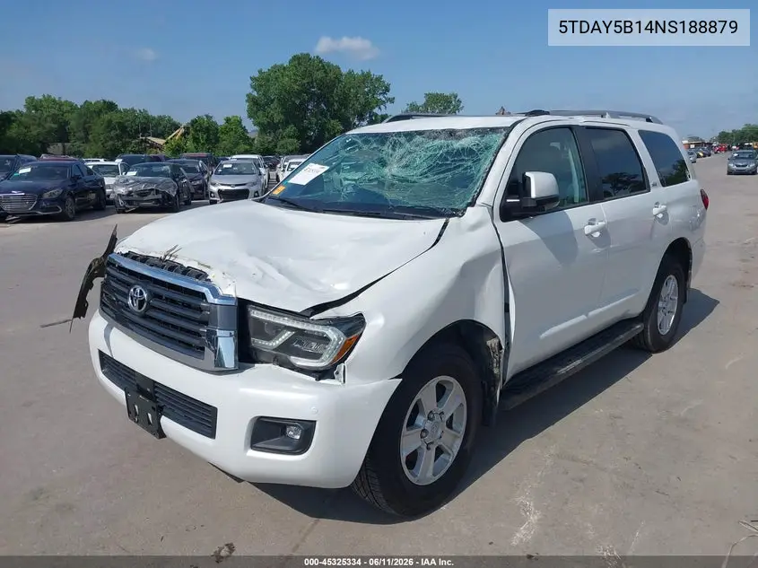2022 Toyota Sequoia Sr5 VIN: 5TDAY5B14NS188879 Lot: 45325334