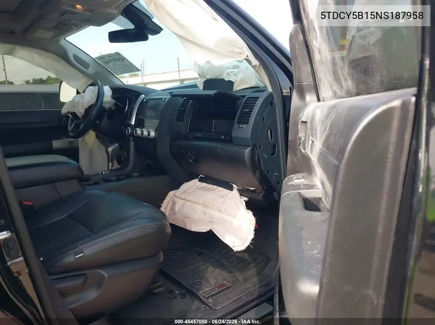 2022 Toyota Sequoia Trd Sport VIN: 5TDCY5B15NS187958 Lot: 45457050