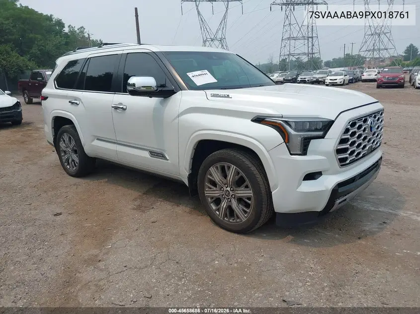 2023 Toyota Sequoia Capstone VIN: 7SVAAABA9PX018761 Lot: 45658686