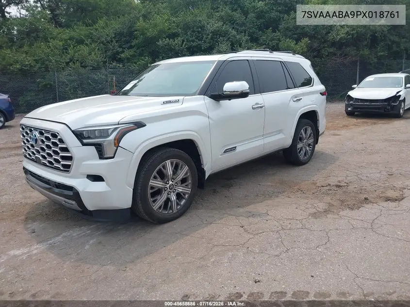 2023 Toyota Sequoia Capstone VIN: 7SVAAABA9PX018761 Lot: 45658686