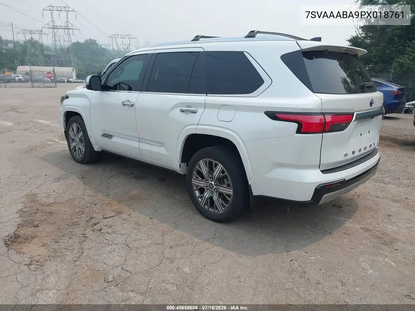 2023 Toyota Sequoia Capstone VIN: 7SVAAABA9PX018761 Lot: 45658686