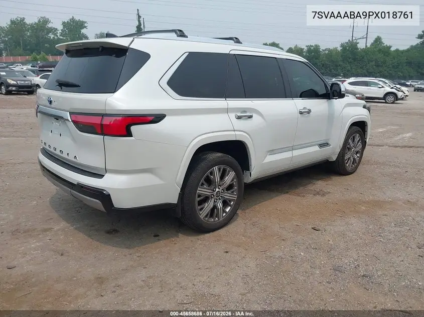 2023 Toyota Sequoia Capstone VIN: 7SVAAABA9PX018761 Lot: 45658686