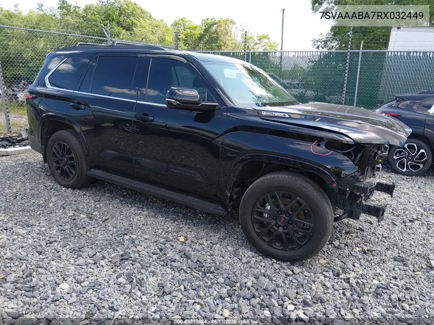 2024 Toyota Sequoia Sr5 VIN: 7SVAAABA7RX032449 Lot: 45313884
