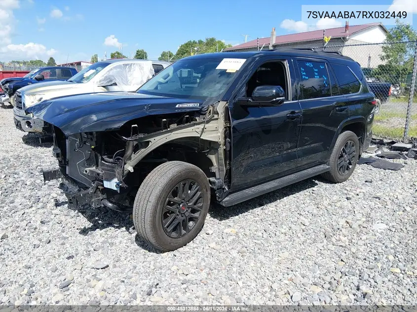 2024 Toyota Sequoia Sr5 VIN: 7SVAAABA7RX032449 Lot: 45313884