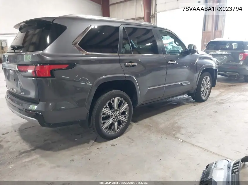 2024 Toyota Sequoia Capstone VIN: 7SVAAABA1RX023794 Lot: 45417031