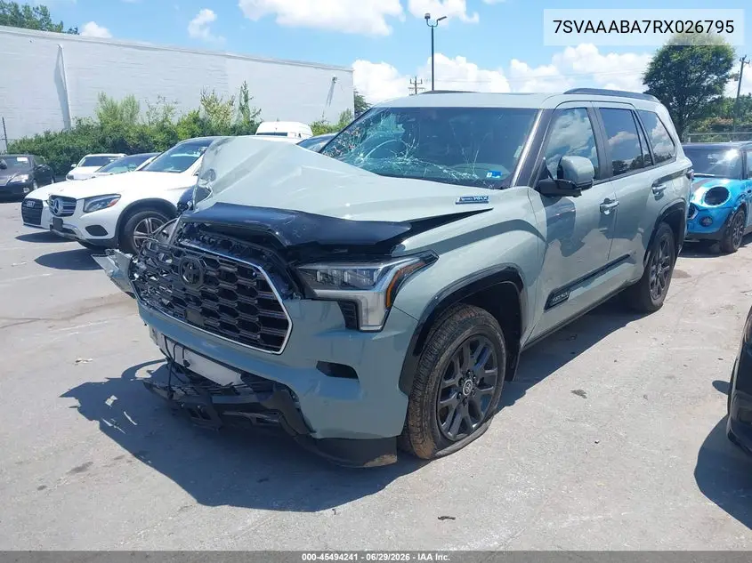 2024 Toyota Sequoia Platinum VIN: 7SVAAABA7RX026795 Lot: 45494241