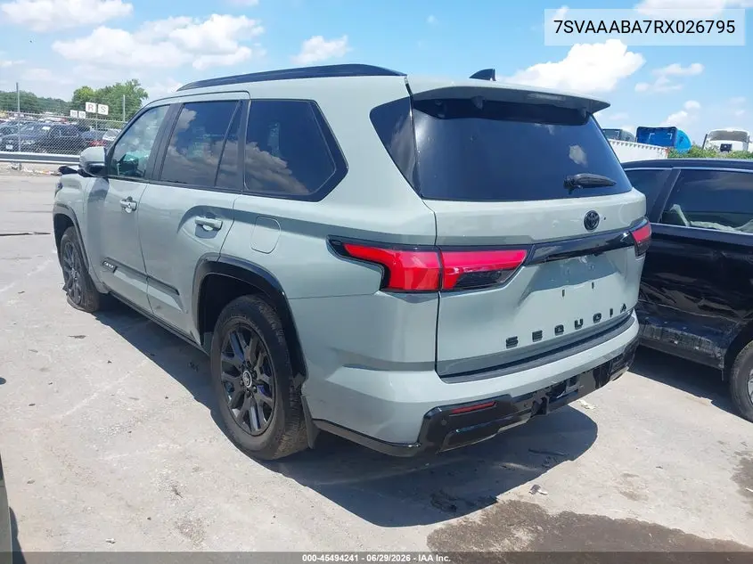 2024 Toyota Sequoia Platinum VIN: 7SVAAABA7RX026795 Lot: 45494241