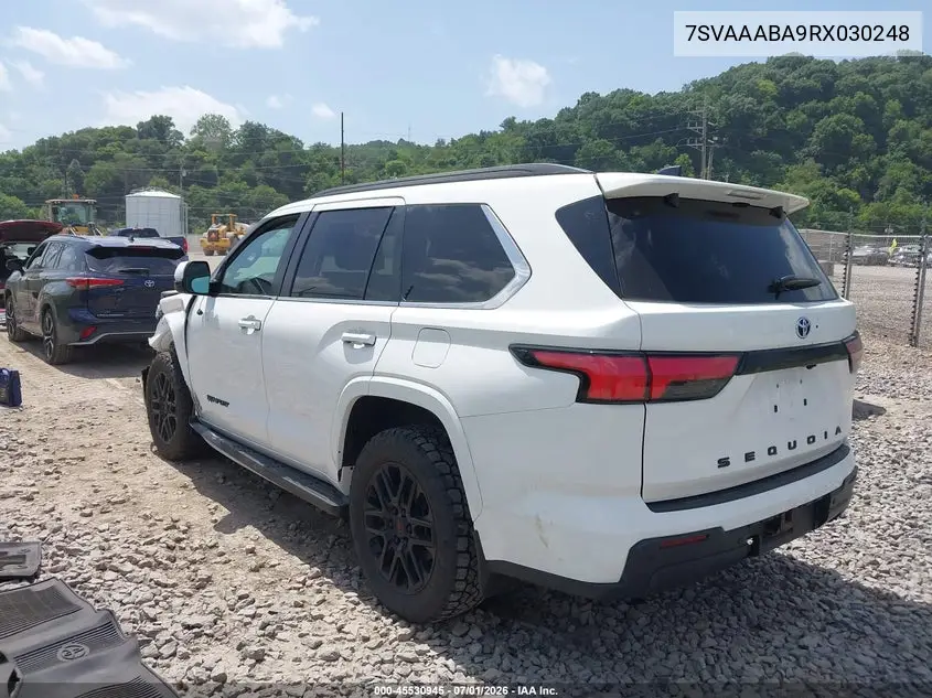 2024 Toyota Sequoia Sr5 VIN: 7SVAAABA9RX030248 Lot: 45530945
