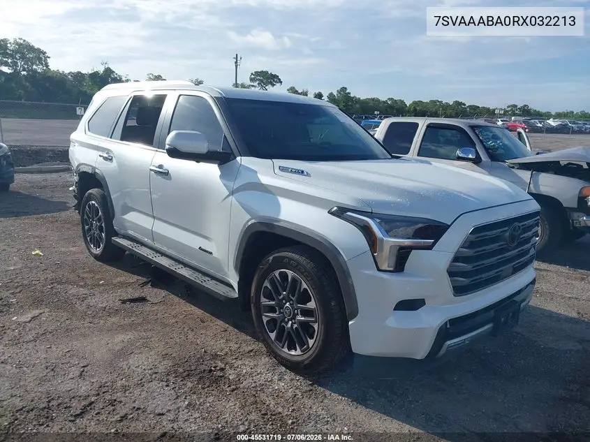 2024 Toyota Sequoia Limited VIN: 7SVAAABA0RX032213 Lot: 45531719