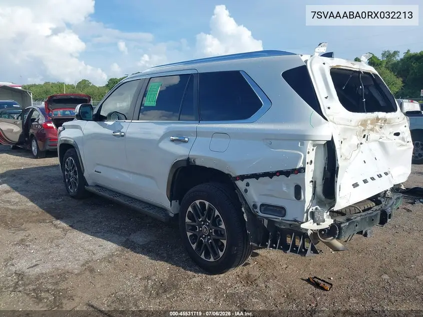 2024 Toyota Sequoia Limited VIN: 7SVAAABA0RX032213 Lot: 45531719