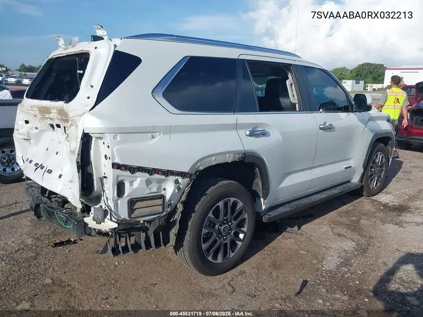 2024 Toyota Sequoia Limited VIN: 7SVAAABA0RX032213 Lot: 45531719