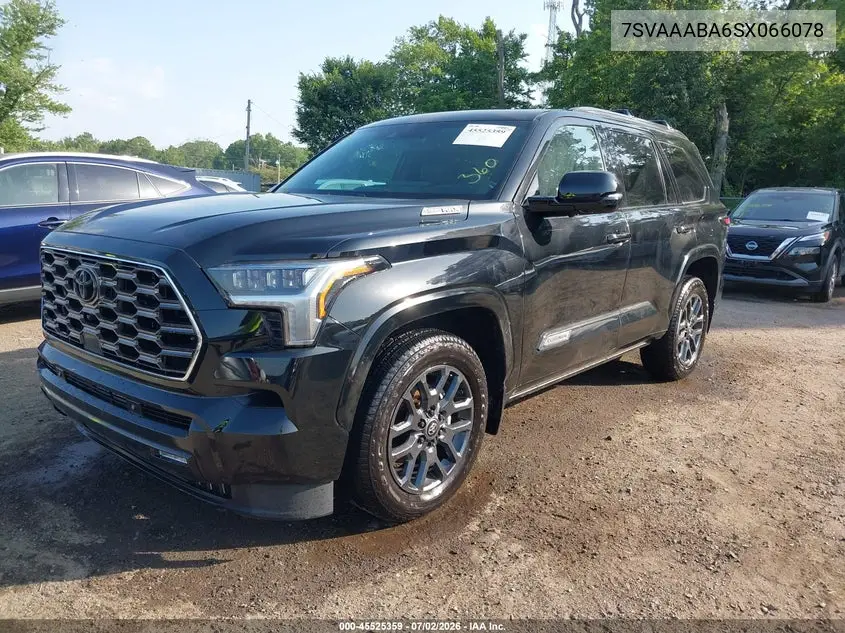 2025 Toyota Sequoia Platinum VIN: 7SVAAABA6SX066078 Lot: 45525359