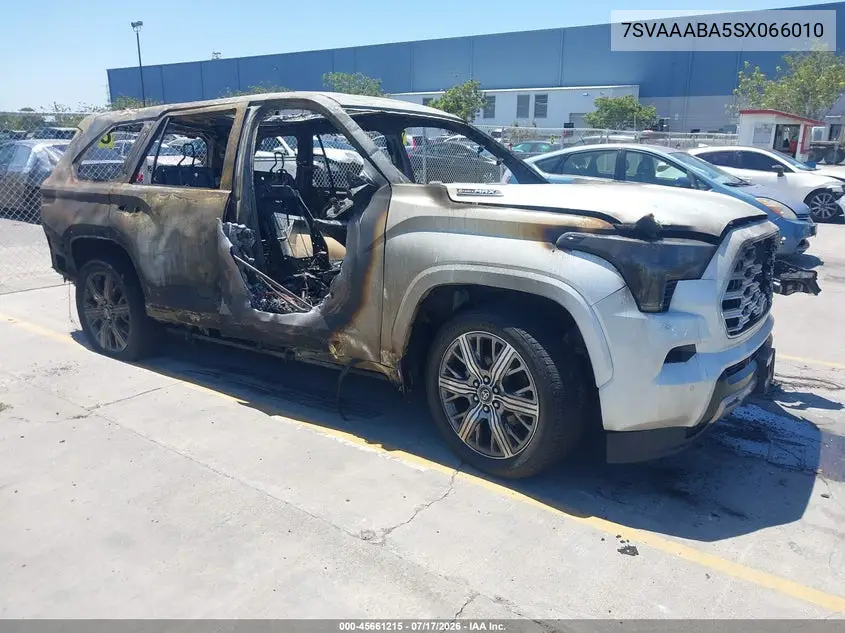 2025 Toyota Sequoia Capstone VIN: 7SVAAABA5SX066010 Lot: 45661215