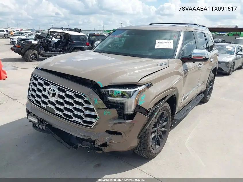 2026 Toyota Sequoia 1794 Edition VIN: 7SVAAABA1TX091617 Lot: 45608938