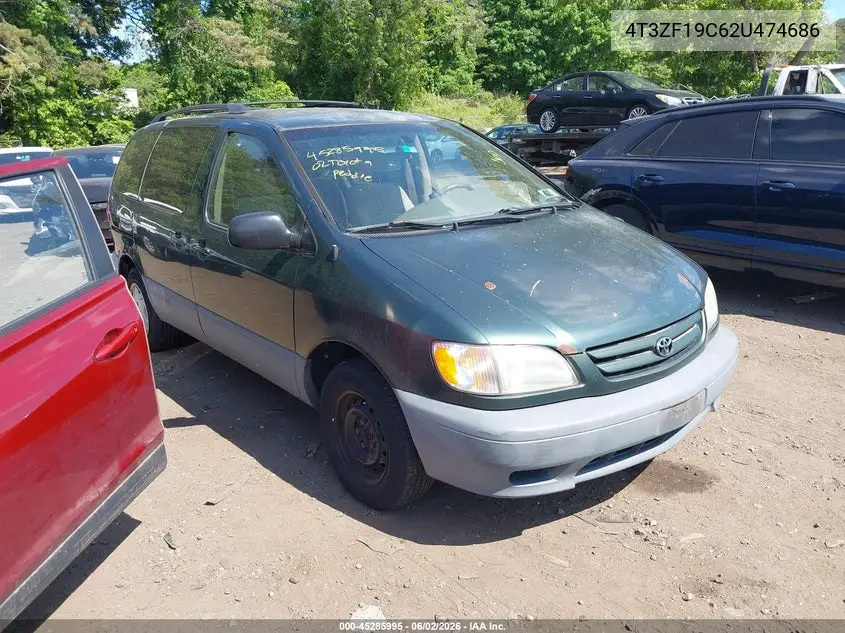 2002 Toyota Sienna Ce VIN: 4T3ZF19C62U474686 Lot: 45285995