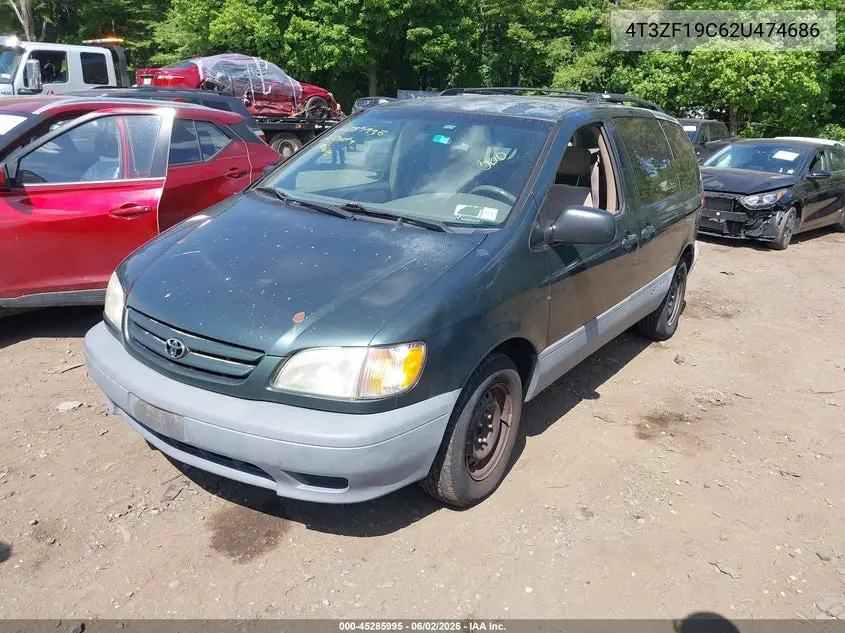 2002 Toyota Sienna Ce VIN: 4T3ZF19C62U474686 Lot: 45285995