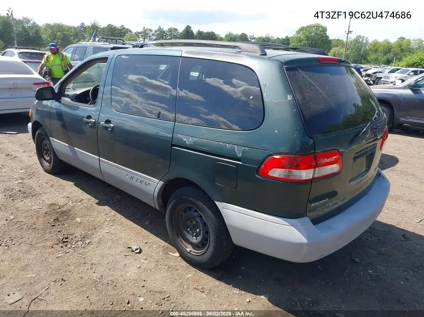 2002 Toyota Sienna Ce VIN: 4T3ZF19C62U474686 Lot: 45285995