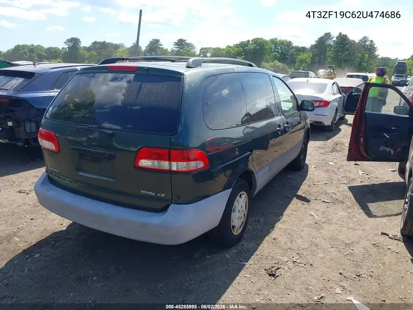 2002 Toyota Sienna Ce VIN: 4T3ZF19C62U474686 Lot: 45285995