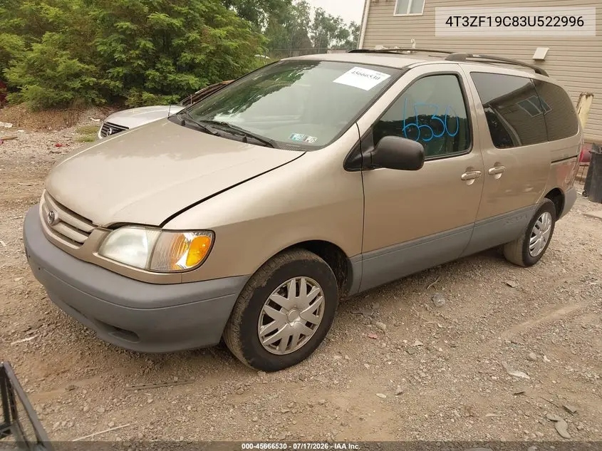 2003 Toyota Sienna Ce VIN: 4T3ZF19C83U522996 Lot: 45666530
