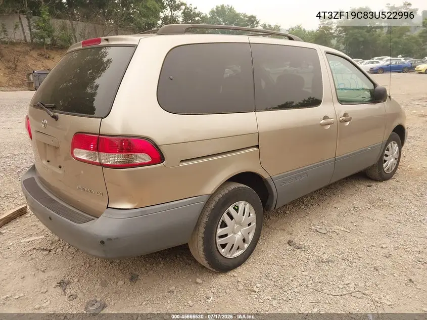 2003 Toyota Sienna Ce VIN: 4T3ZF19C83U522996 Lot: 45666530