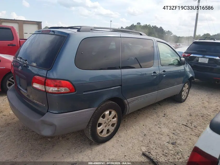 2003 Toyota Sienna Ce VIN: 4T3ZF19C33U516586 Lot: 45669741