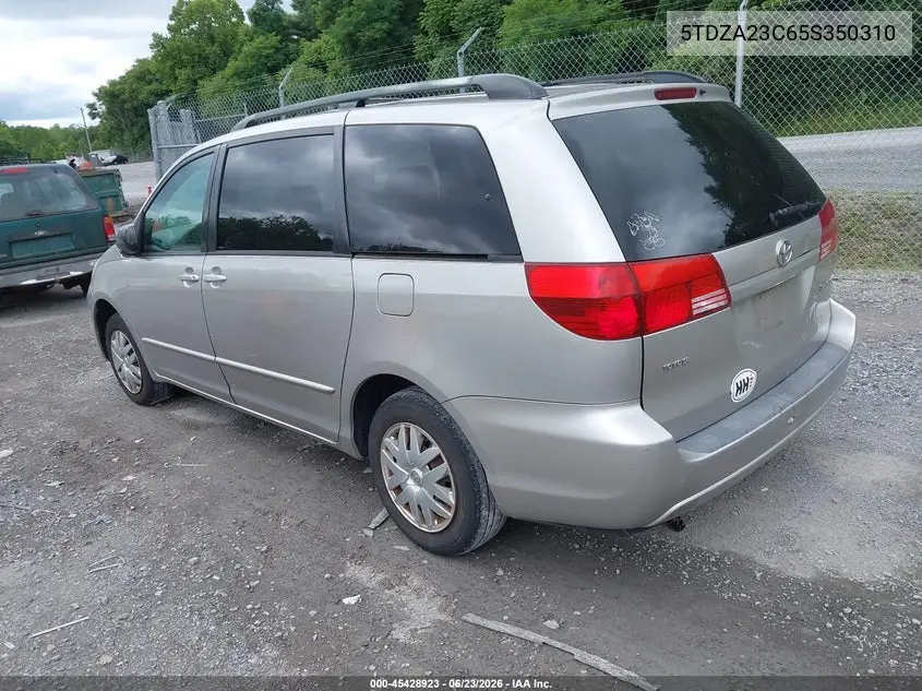 2005 Toyota Sienna Le VIN: 5TDZA23C65S350310 Lot: 45428923