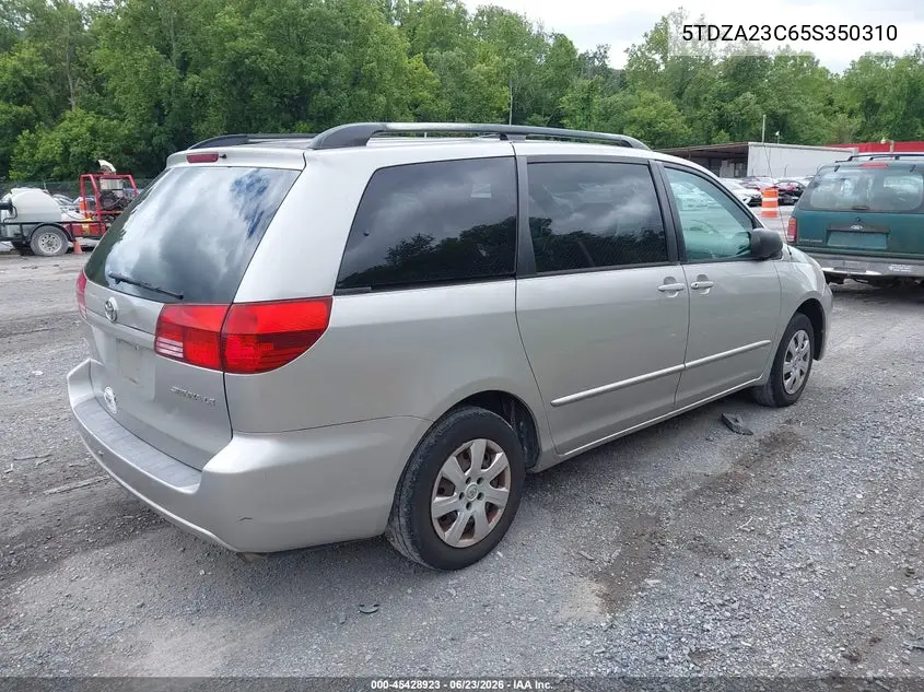 2005 Toyota Sienna Le VIN: 5TDZA23C65S350310 Lot: 45428923