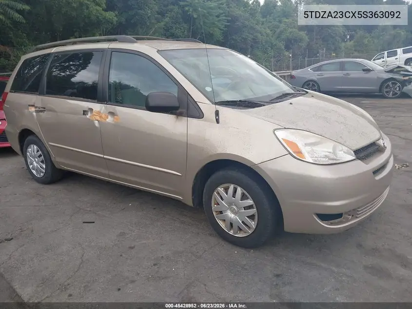 2005 Toyota Sienna Ce VIN: 5TDZA23CX5S363092 Lot: 45428952