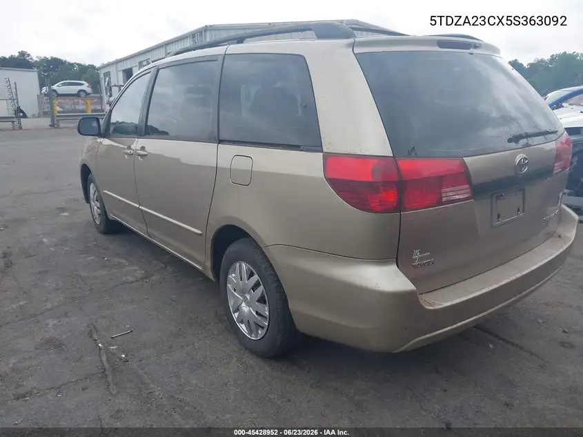 2005 Toyota Sienna Ce VIN: 5TDZA23CX5S363092 Lot: 45428952