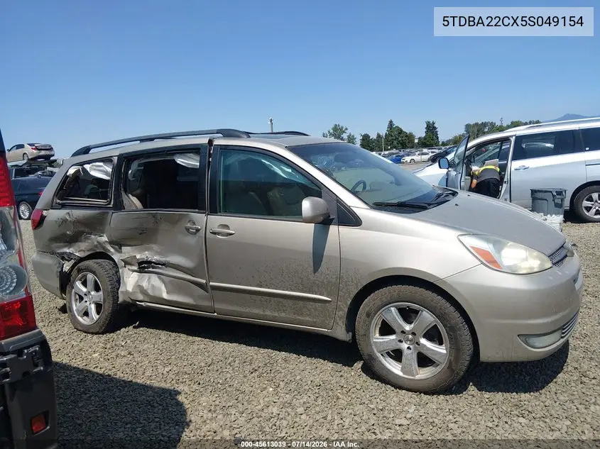 2005 Toyota Sienna Xle VIN: 5TDBA22CX5S049154 Lot: 45613039